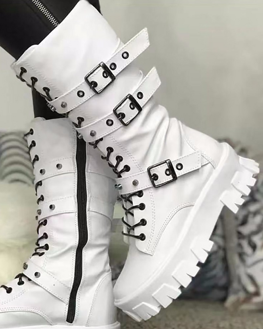 EBMode | Stiefel Mit Reißverschluss Und Schnallen