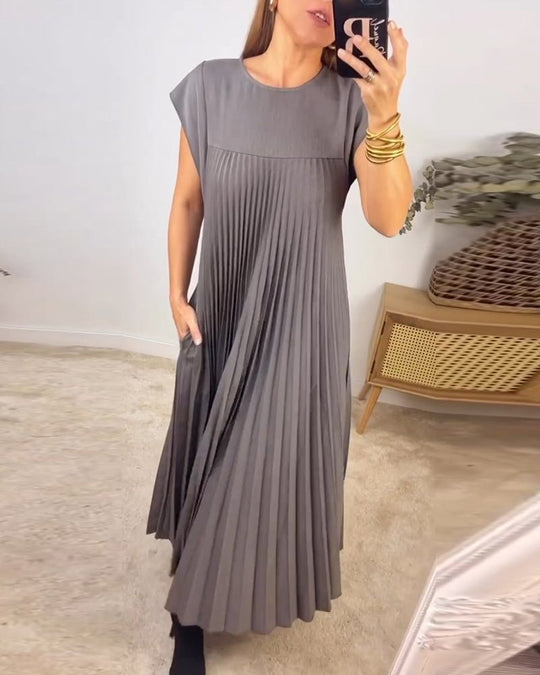 EB | Smarte Plissee Baumwollkleid
