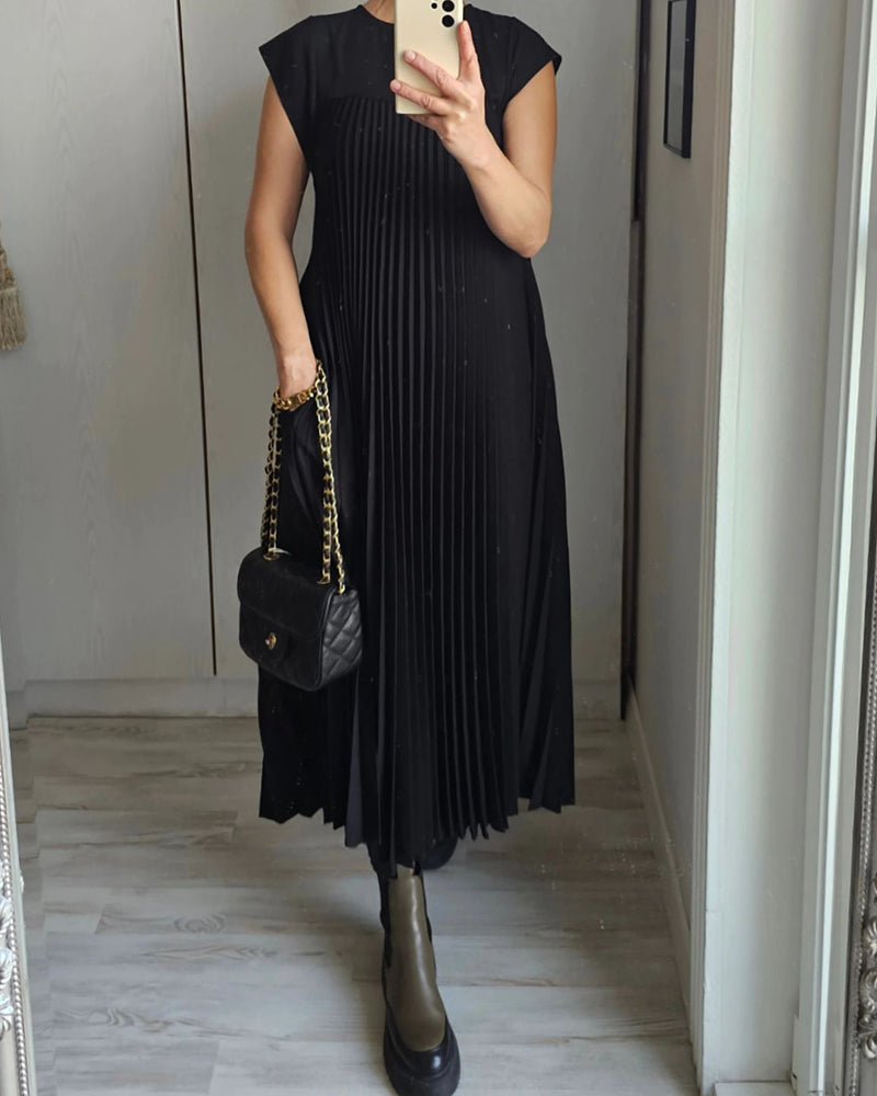 EB | Smarte Plissee Baumwollkleid