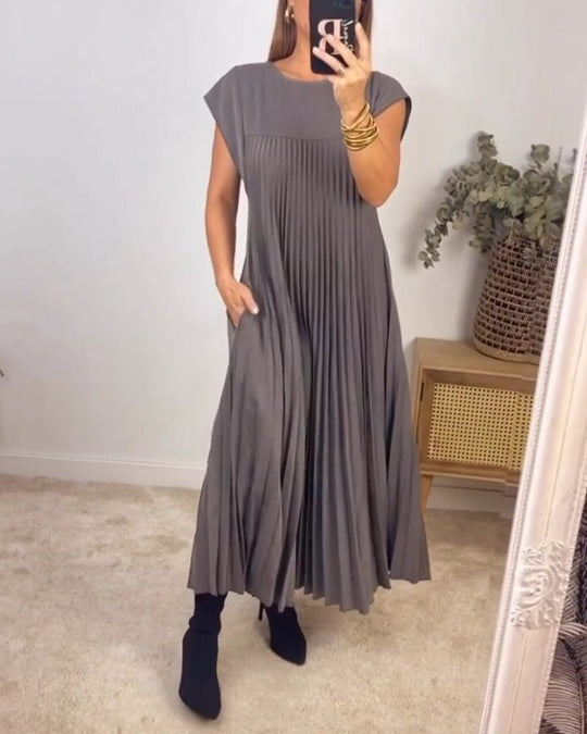 EB | Smarte Plissee Baumwollkleid