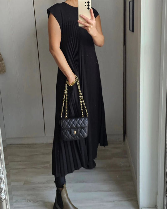 EB | Smarte Plissee Baumwollkleid