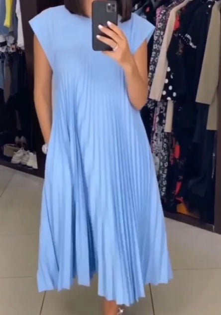EB | Smarte Plissee Baumwollkleid