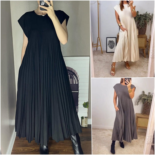 EB | Smarte Plissee Baumwollkleid