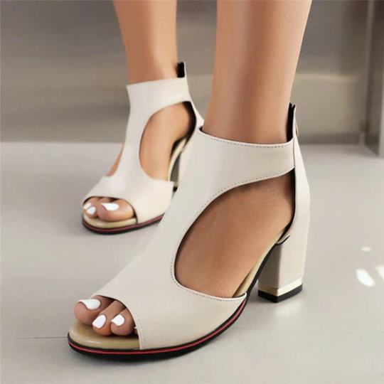 EB | Sandalen Damen Bequem mit Absatz Schwarz