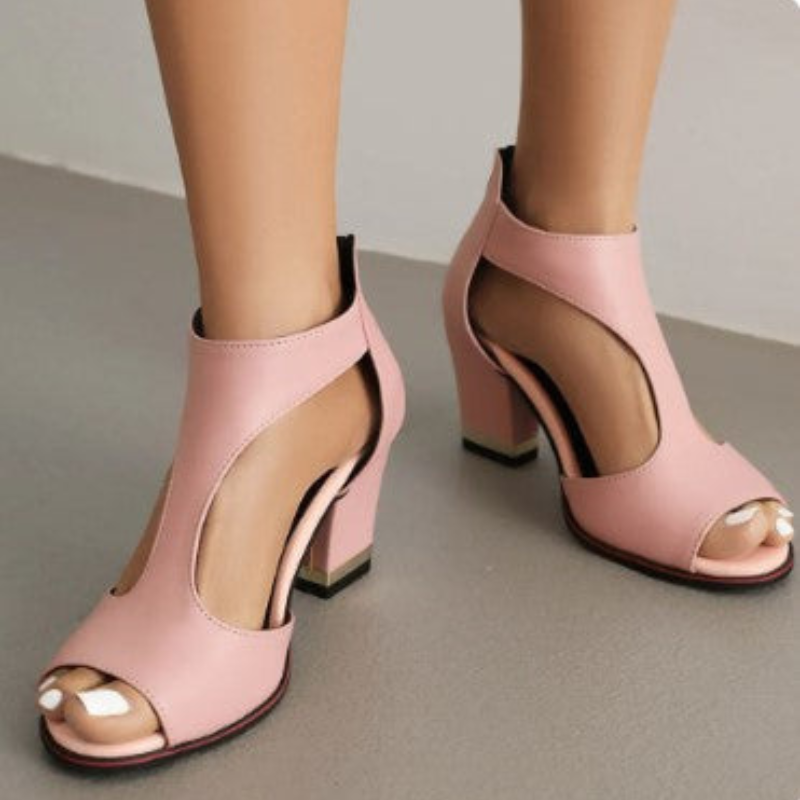 EB | Sandalen Damen Bequem mit Absatz Schwarz