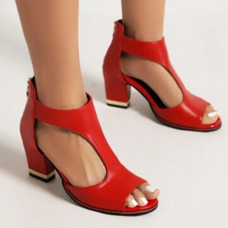 EB | Sandalen Damen Bequem mit Absatz Schwarz