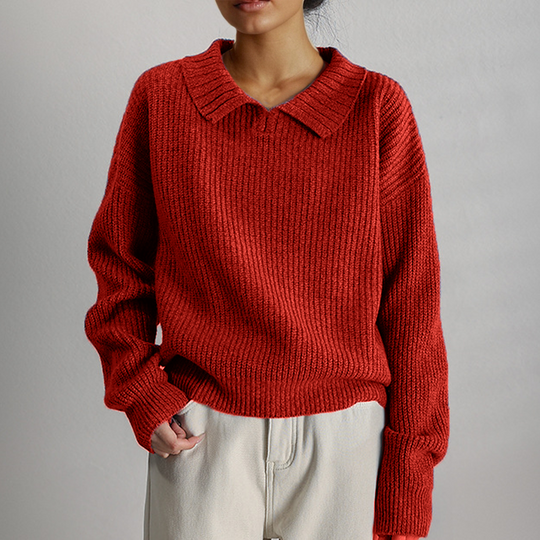 EB | Strick Lockerer Pullover mit Langen Ärmeln