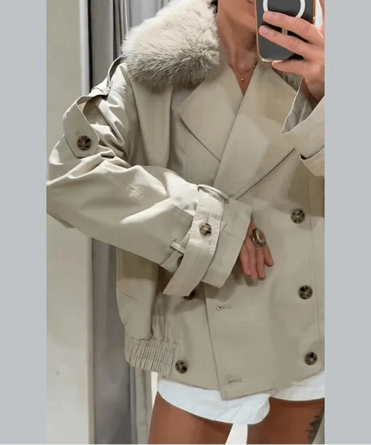 EB | Trenchcoat mit Kunstfell