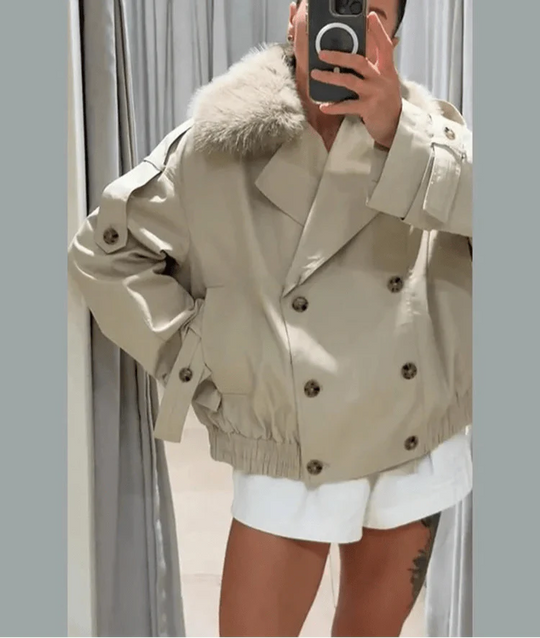 EB | Trenchcoat mit Kunstfell
