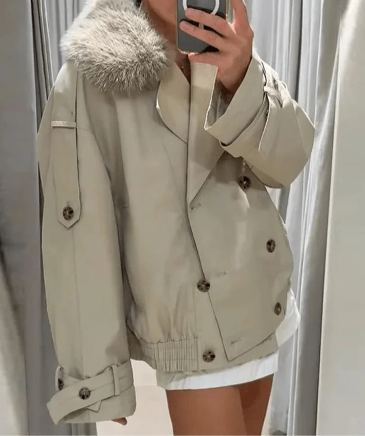 EB | Trenchcoat mit Kunstfell