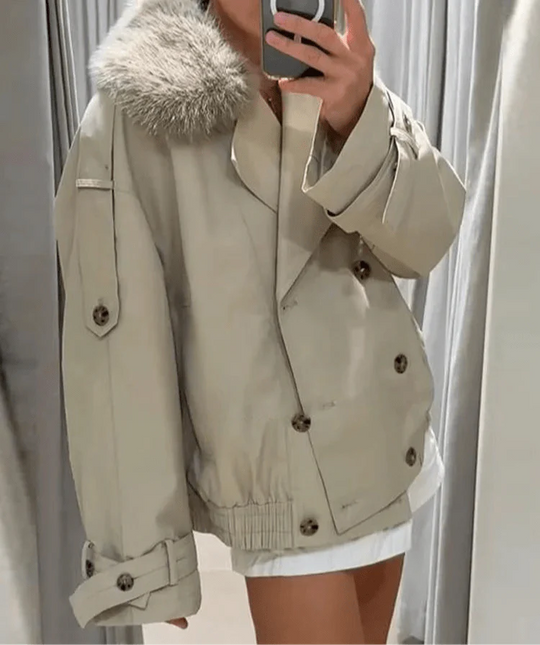 EB | Trenchcoat mit Kunstfell