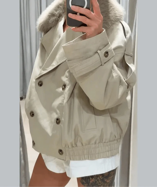 EB | Trenchcoat mit Kunstfell