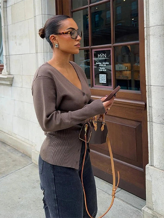 EB | V-Ausschnitt Strickcardigan