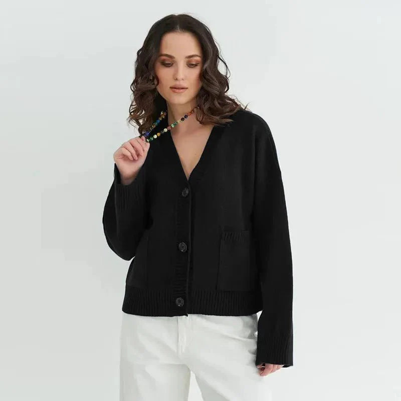 EB | Eleganter V-Ausschnitt Cardigan