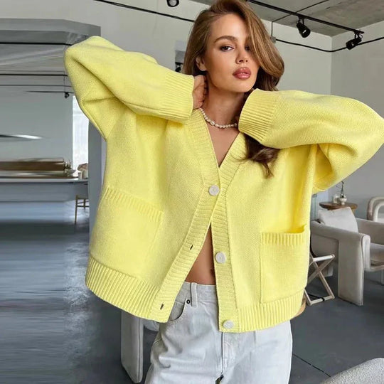 EB | Eleganter V-Ausschnitt Cardigan