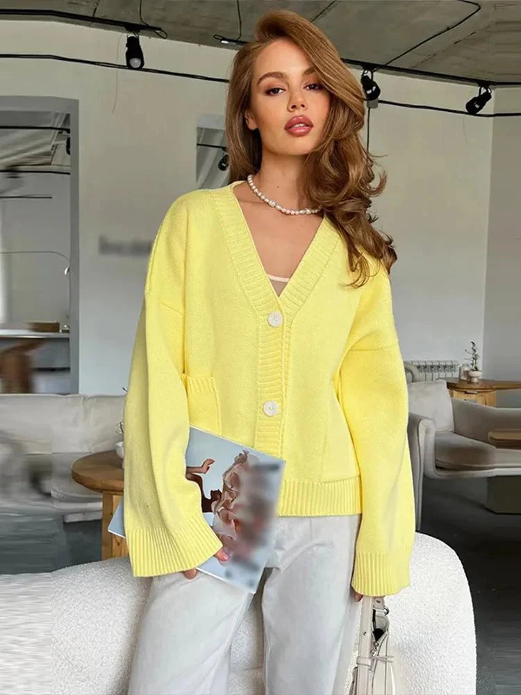 EB | Eleganter V-Ausschnitt Cardigan