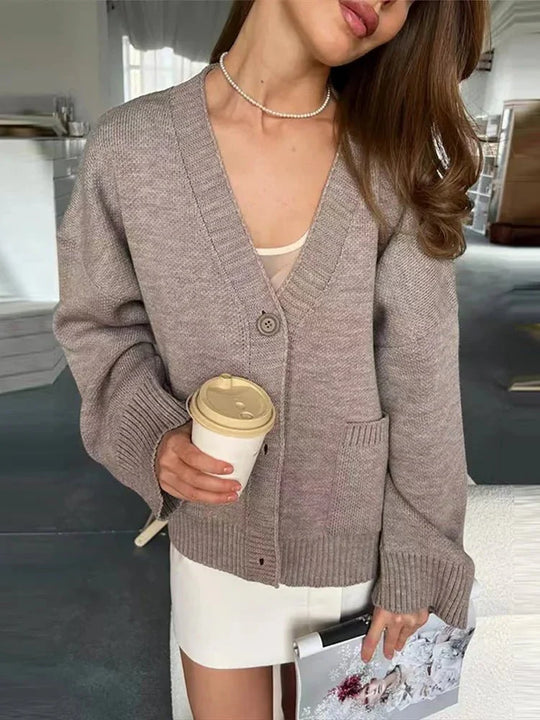 EB | Eleganter V-Ausschnitt Cardigan