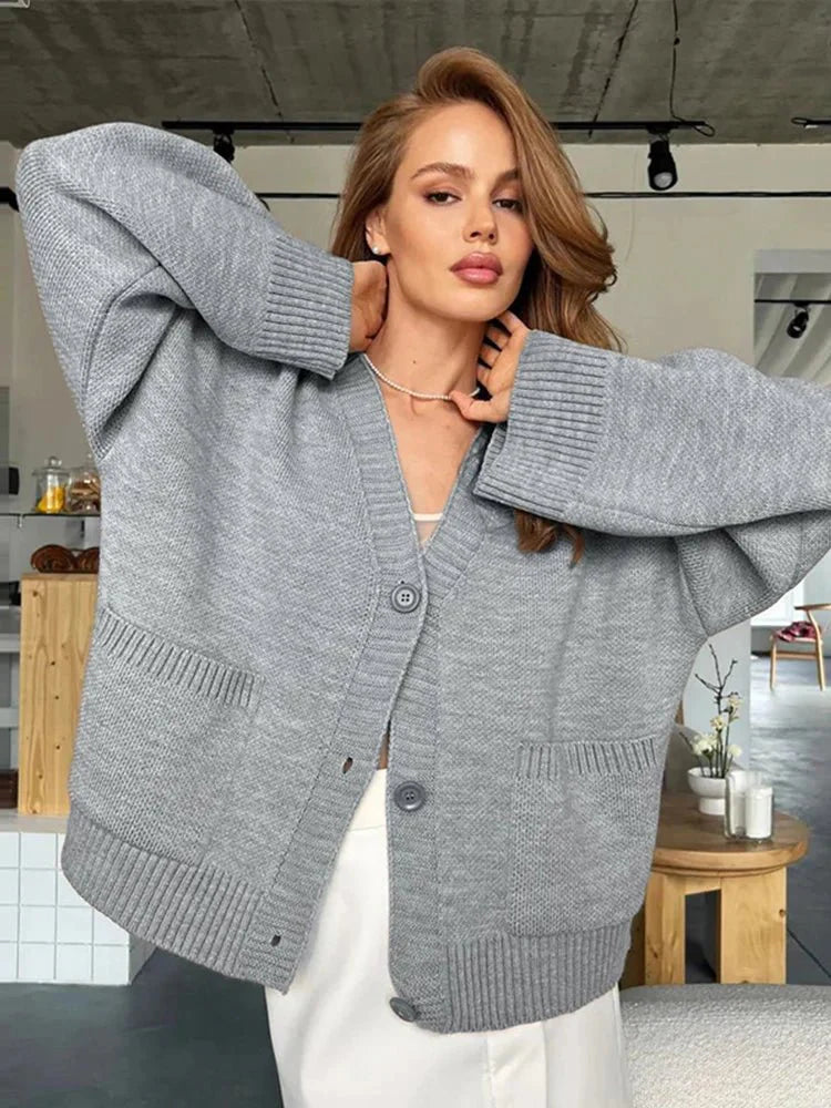 EB | Eleganter V-Ausschnitt Cardigan