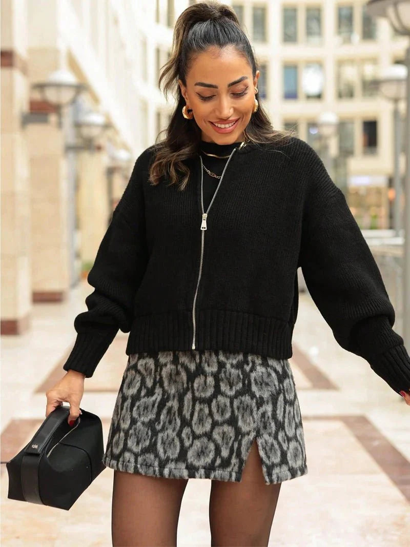 EB | Cardigan Vintage Strickjacke mit Reißverschluss