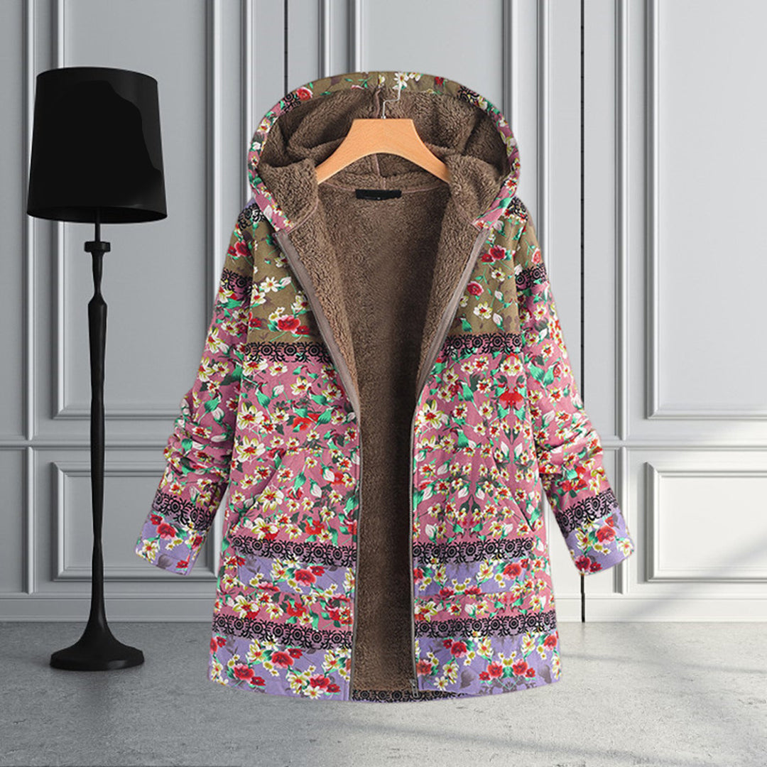 EB | Langer Damen-Teddy-Mantel mit Kapuze