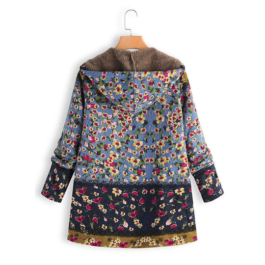 EB | Langer Damen-Teddy-Mantel mit Kapuze