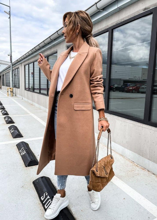 EB | Winterjacke für Damen - langer Mantel mit klassischem Stil