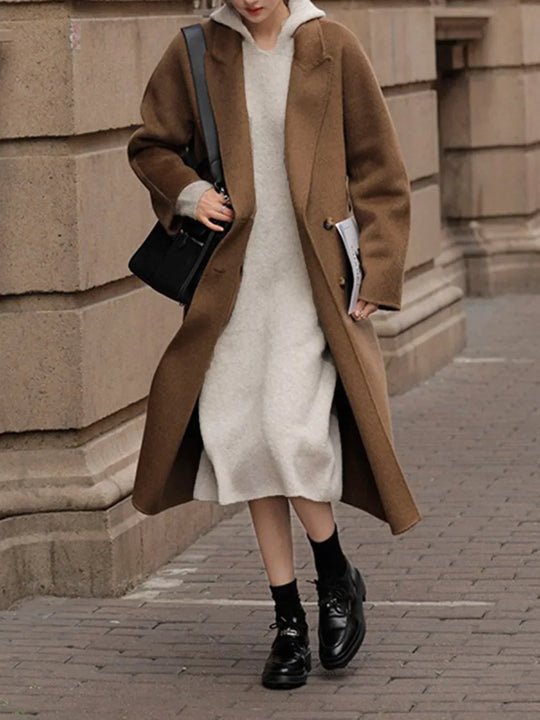 EB | Woll - Kapuzen - Strick - Midi - Kleid