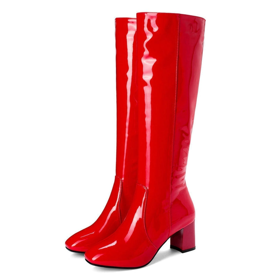 EB | Glänzende Leder Damenstiefel