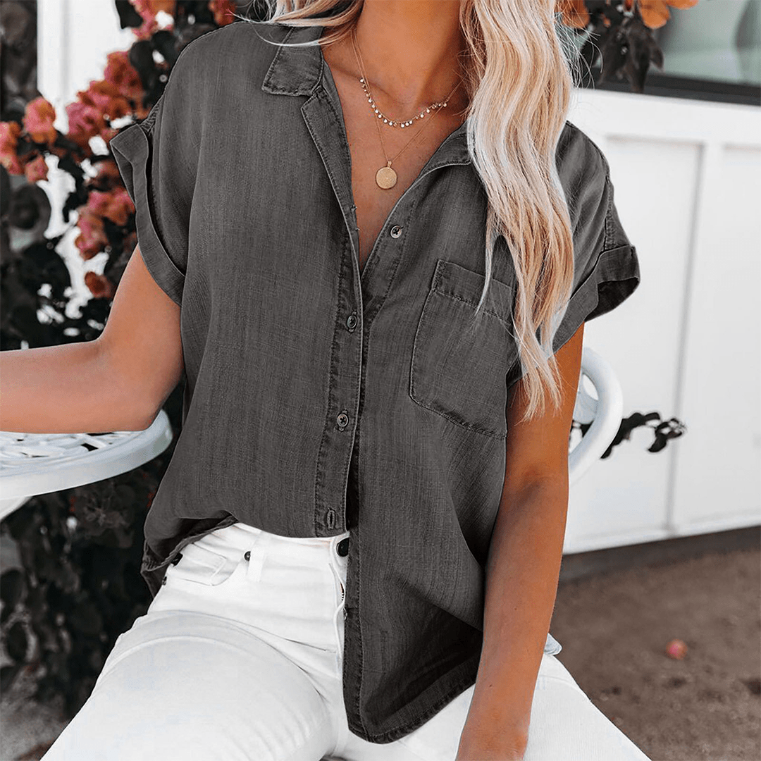 EB | Damen Top Stilvolle Jeansbluse Lässiger und Moderner Look