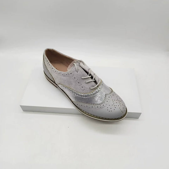 EB | Brogues Schuhe Echtes Leder Klassische Schnürung Elegantes Perforiertes Design