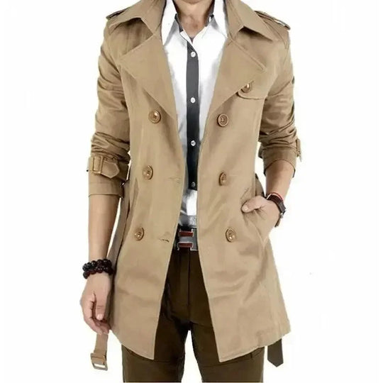 EB | Slim Fit Doppelreiher Herren-Trenchcoat