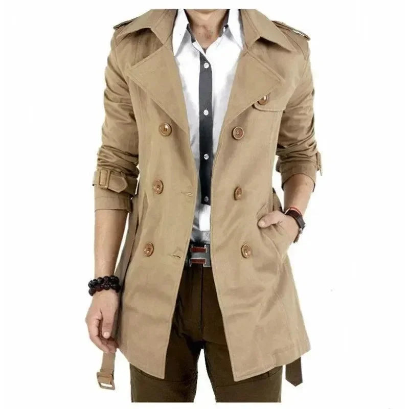 EB | Slim Fit Doppelreiher Herren-Trenchcoat