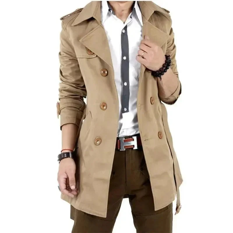 EB | Slim Fit Doppelreiher Herren-Trenchcoat