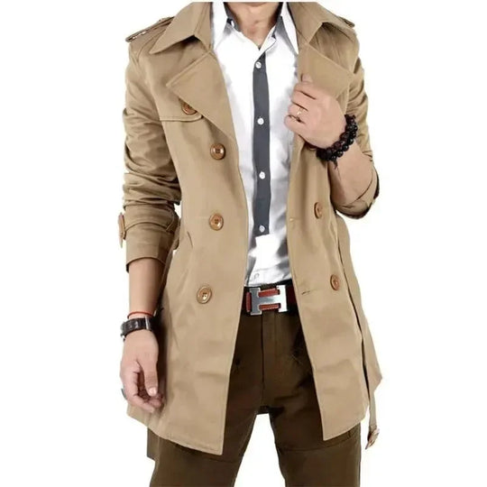 EB | Slim Fit Doppelreiher Herren-Trenchcoat