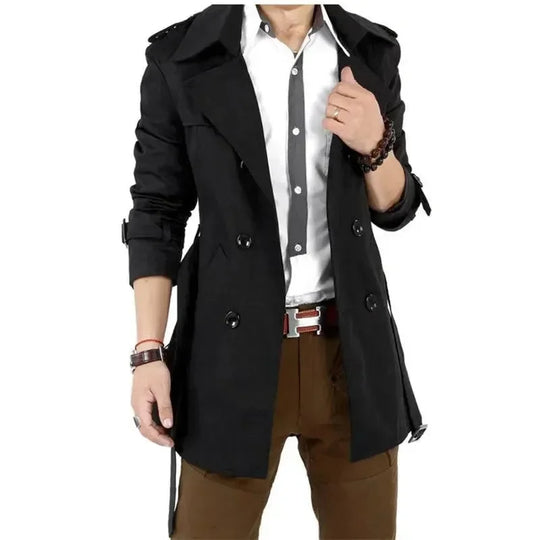 EB | Slim Fit Doppelreiher Herren-Trenchcoat