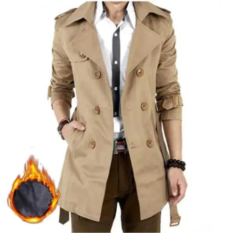 EB | Slim Fit Doppelreiher Herren-Trenchcoat