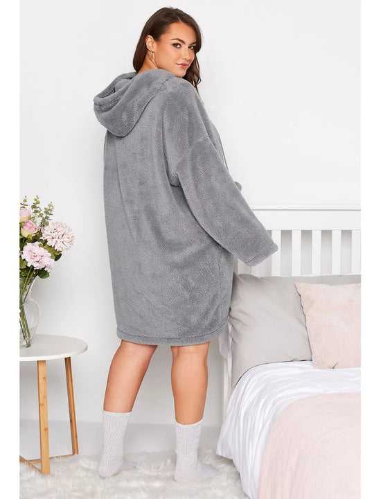 EB | Snuggle Plus Übergrößen Teddy Hoodie Kleid