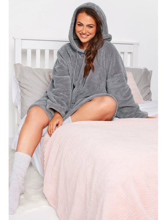 EB | Snuggle Plus Übergrößen Teddy Hoodie Kleid