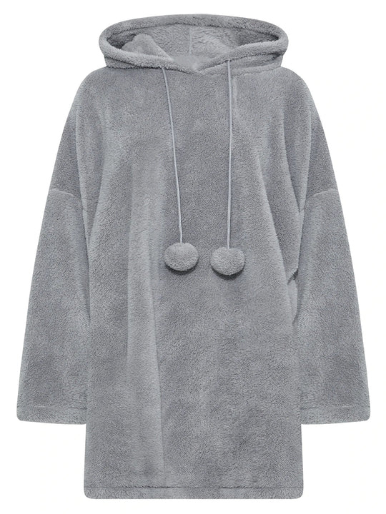 EB | Snuggle Plus Übergrößen Teddy Hoodie Kleid