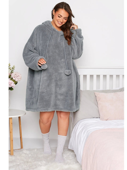 EB | Snuggle Plus Übergrößen Teddy Hoodie Kleid