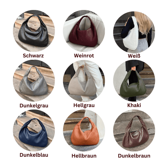 EB | Vintage Umhängetasche Damen Geflochtene Handtasche mit Reißverschluss Im Sale