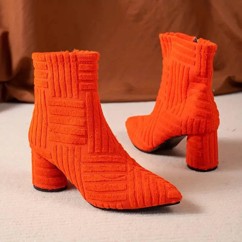 EB | Einfarbige Damenstiefel mit Blockabsätzen