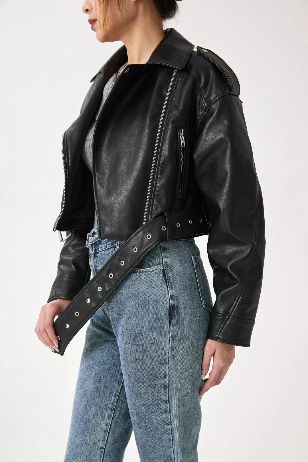 EB | Kurz Geschnittene Bikerjacke - Vintage & Stilvoll