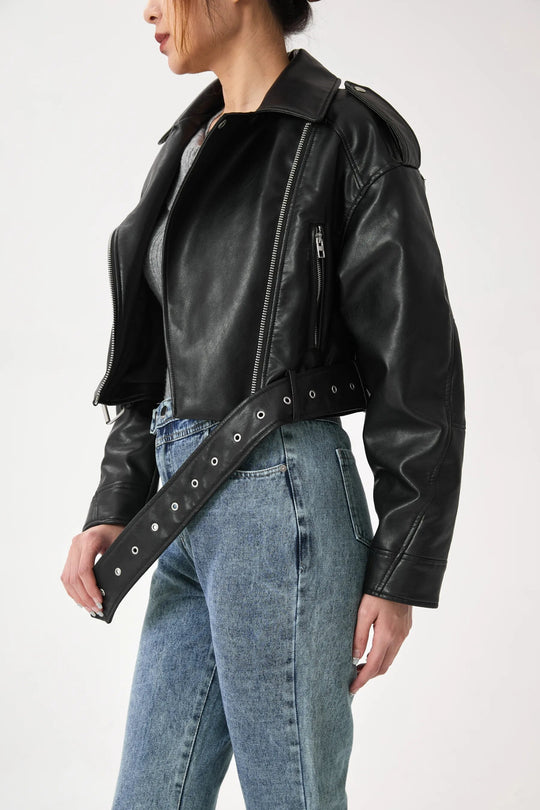 EB | Kurz Geschnittene Bikerjacke - Vintage & Stilvoll