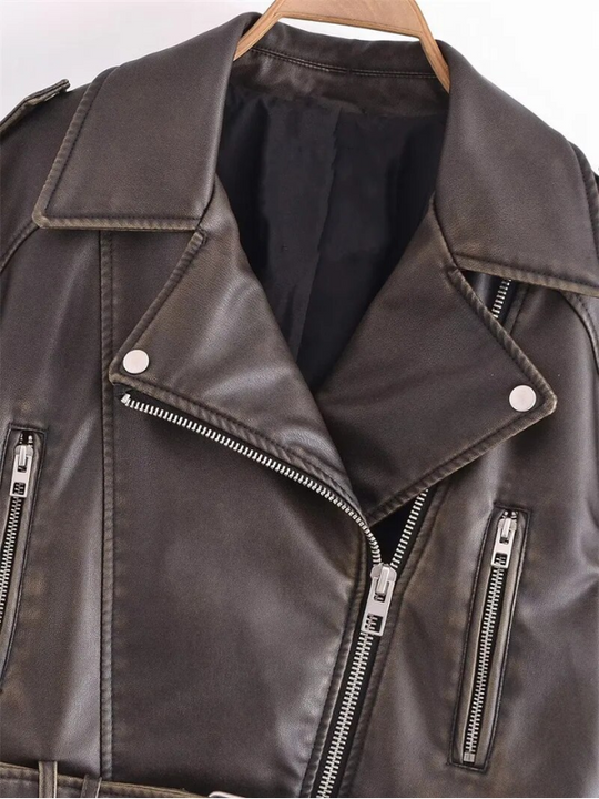EB | Kurz Geschnittene Bikerjacke - Vintage & Stilvoll