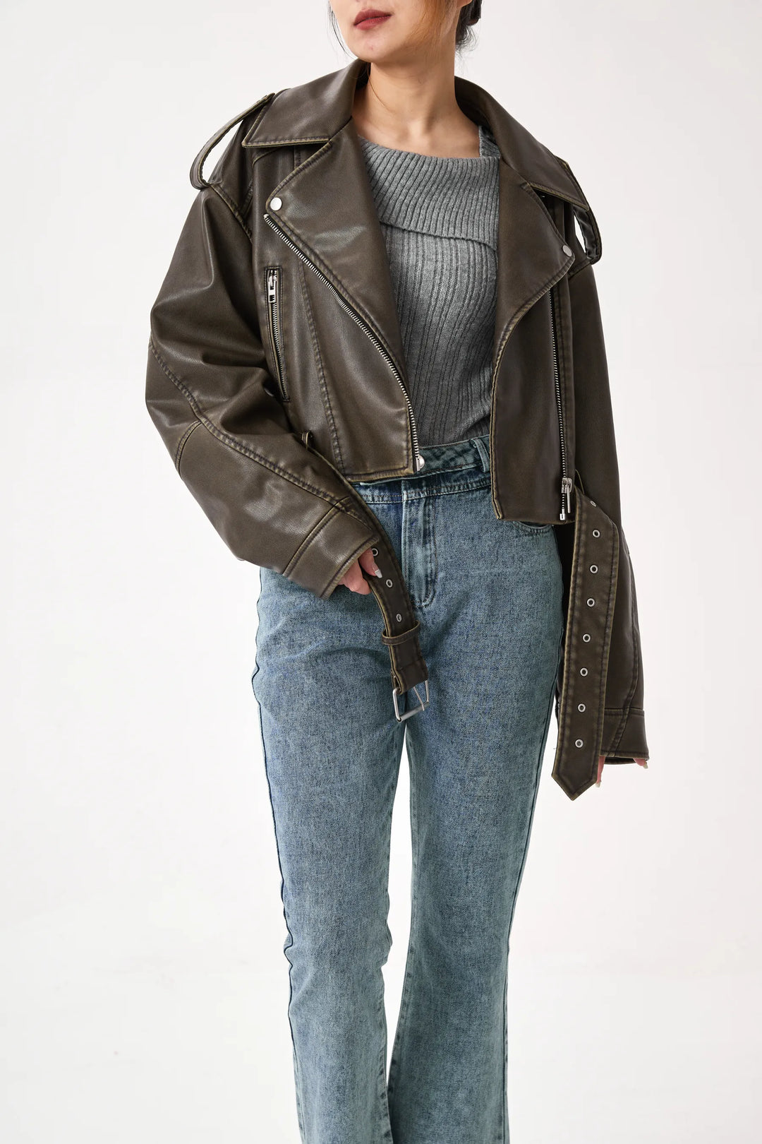 EB | Kurz Geschnittene Bikerjacke - Vintage & Stilvoll