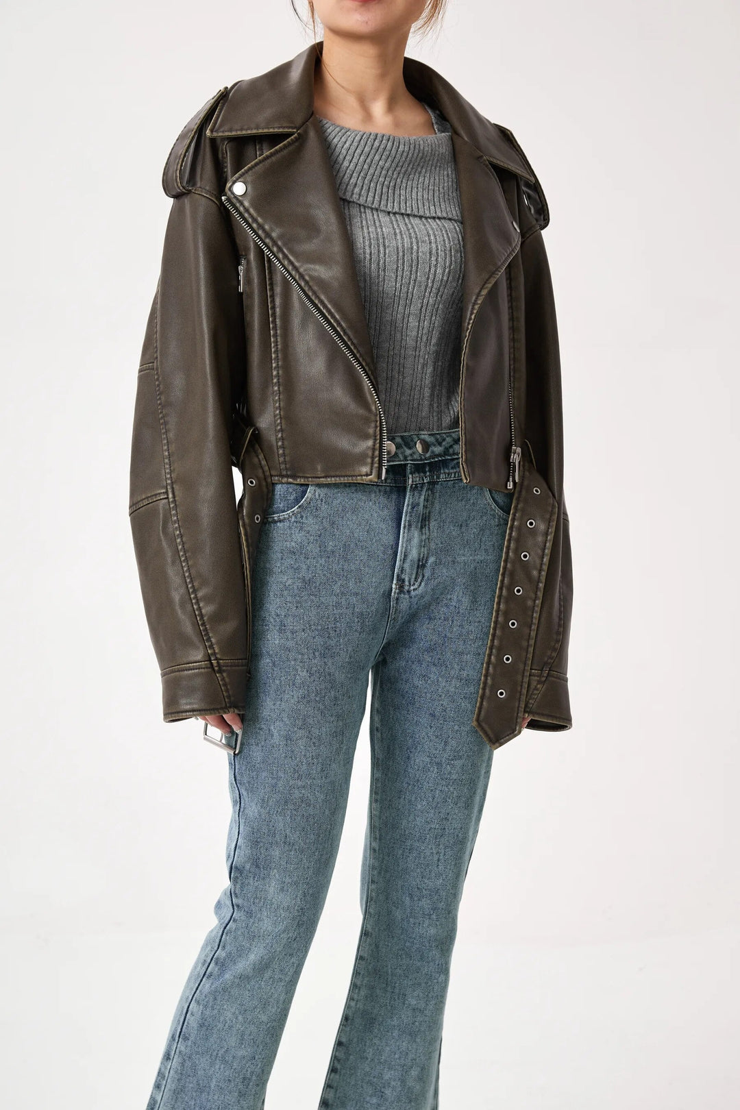 EB | Kurz Geschnittene Bikerjacke - Vintage & Stilvoll