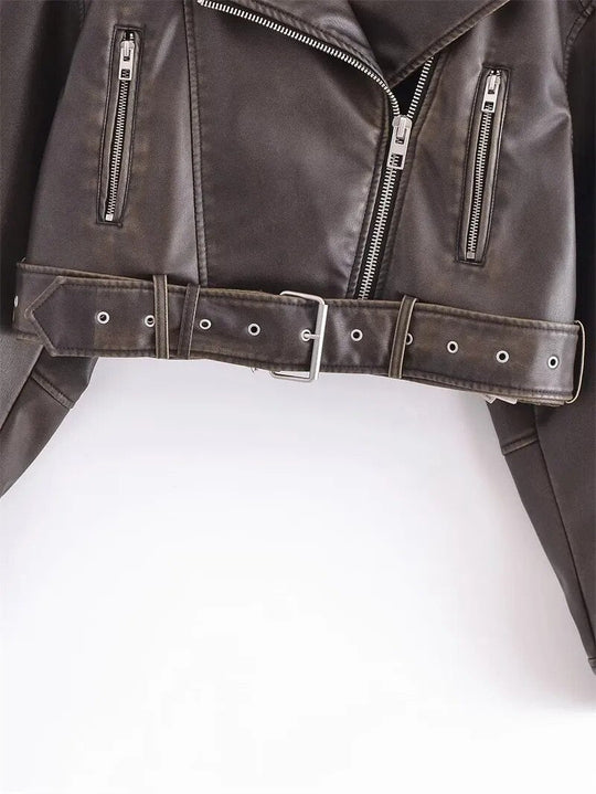 EB | Kurz Geschnittene Bikerjacke - Vintage & Stilvoll