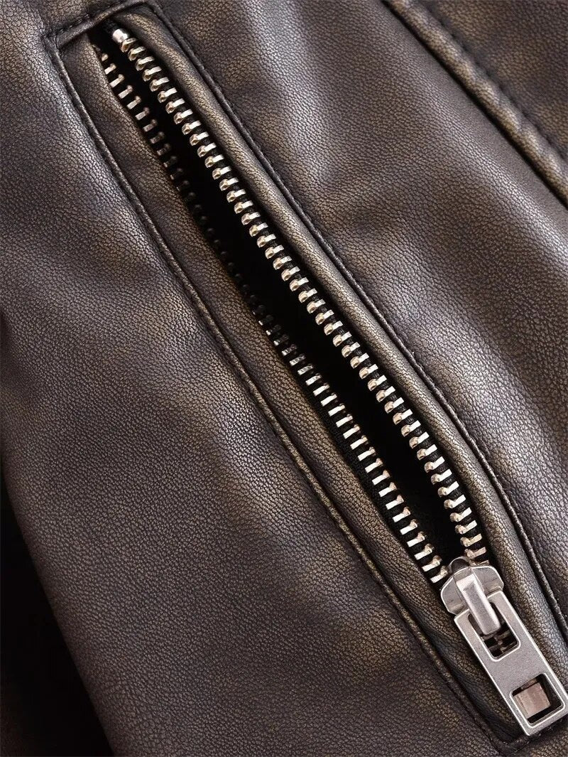 EB | Kurz Geschnittene Bikerjacke - Vintage & Stilvoll
