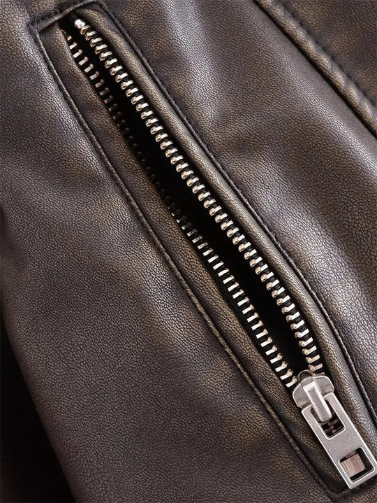 EB | Kurz Geschnittene Bikerjacke - Vintage & Stilvoll